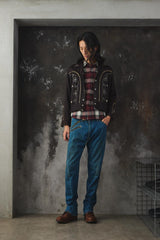 Vtg 50s Mac Murray Western Gabardine Jacket Black with Smile Pockets Mac Murray 50 年代華達呢西式刺繡外套 黑色微笑口袋復古夾克