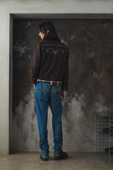 Vtg 50s Mac Murray Western Gabardine Jacket Black with Smile Pockets Mac Murray 50 年代華達呢西式刺繡外套 黑色微笑口袋復古夾克