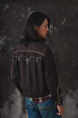 Vtg 50s Mac Murray Western Gabardine Jacket Black with Smile Pockets Mac Murray 50 年代華達呢西式刺繡外套 黑色微笑口袋復古夾克