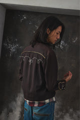 Vtg 50s Mac Murray Western Gabardine Jacket Black with Smile Pockets Mac Murray 50 年代華達呢西式刺繡外套 黑色微笑口袋復古夾克