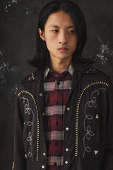 Vtg 50s Mac Murray Western Gabardine Jacket Black with Smile Pockets Mac Murray 50 年代華達呢西式刺繡外套 黑色微笑口袋復古夾克