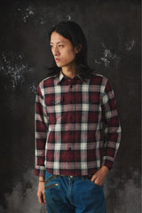 CALEE Japan Plaid Flannel Shirt Heavyweight Amekaji Workwear Red/Black CALEE 日本騎士工裝品牌厚磅隱格紋襯衫 全新