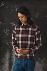 CALEE Japan Plaid Flannel Shirt Heavyweight Amekaji Workwear Red/Black CALEE 日本騎士工裝品牌厚磅隱格紋襯衫 全新