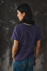 Vintage Levi’s Strauss Sportswear Purple Constellation Moon Embroidery Sweatshirt 復古星座月亮紫色手縫刺繡短袖衛衣