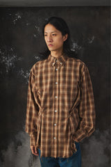 ANOWHEREMAN Over-sized Checked Flannel Shirt Raw Edge Streetwear 台灣設計師品牌 鬚邊長袖格紋襯衫
