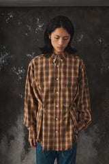 ANOWHEREMAN Over-sized Checked Flannel Shirt Raw Edge Streetwear 台灣設計師品牌 鬚邊長袖格紋襯衫