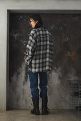 Name. Ombre Plaid Shirt Frayed Hem Distressed Linen Checked Shirt 日本設計師品牌 自然鬚邊亞麻隱格紋襯衫