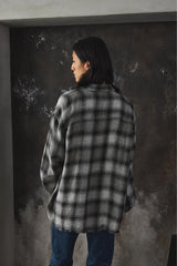 Name. Ombre Plaid Shirt Frayed Hem Distressed Linen Checked Shirt 日本設計師品牌 自然鬚邊亞麻隱格紋襯衫