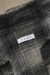 Name. Ombre Plaid Shirt Frayed Hem Distressed Linen Checked Shirt 日本設計師品牌 自然鬚邊亞麻隱格紋襯衫