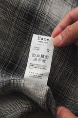 Name. Ombre Plaid Shirt Frayed Hem Distressed Linen Checked Shirt 日本設計師品牌 自然鬚邊亞麻隱格紋襯衫