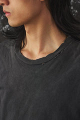 UNUSED Distressed Detail Charcoal Tee日本設計師品牌 破壞水洗木炭色短袖T