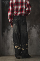 AESYNCTX SCAR WIDE PANTS 韓國新銳設計師品牌 刀割破壞寬版長褲