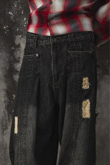 AESYNCTX SCAR WIDE PANTS 韓國新銳設計師品牌 刀割破壞寬版長褲