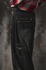 AESYNCTX SCAR WIDE PANTS 韓國新銳設計師品牌 刀割破壞寬版長褲