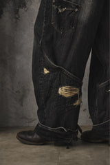 AESYNCTX SCAR WIDE PANTS 韓國新銳設計師品牌 刀割破壞寬版長褲