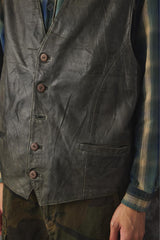 Faded Sage Green Leather Vest舊化灰綠色皮革背心