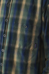 Patagonia Organic Cotton shadow plaid Flannel Shirt - Green/Blue Plaid 有機棉隱格紋長袖襯衫