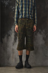SONGZIO ONZ Camo Ripstop Cargo Distressed Shorts 韓國設計師品牌 迷彩防撕裂工裝短褲