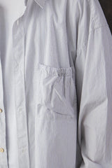 refomed - WRIST PATCH WIDE SHIRT "STRIPE" 日本設計師品牌 條紋寬幅縮口袋長袖襯衫
