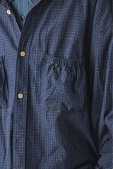 refomed WRIST PATCH WIDE SHIRT "CHECK" 日本設計師品牌 寬幅雙口袋格紋長袖襯衫