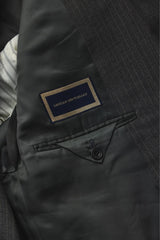 Grey Striped Double-Breasted Peak-Lapel Blazer / Suit Jacket 灰色條紋雙排扣劍領西裝外套