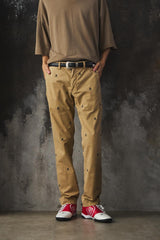 Ralph Lauren Polo Stretch Straight-Fit Skull Crossbones Embroidery Chino Pants