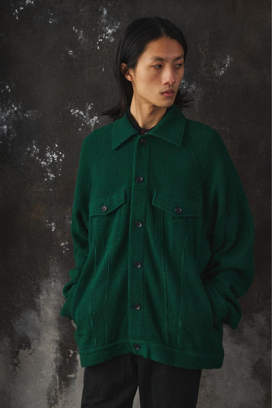 MY BEAUTIFUL LANDLET WATER KNIT JACKET 日本設計師品牌 特殊針織拉格蘭袖超大廓形夾克