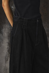 Yoke 3PLEATED WIDE-LEG TROUSERS 日本設計師品牌 黑色寬版棉質褲