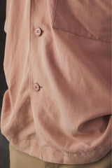 i'm here UNFORM OPEN COLLAR SHIRTS 日本設計師品牌 淺卡其光澤感寬鬆復古開襟衫