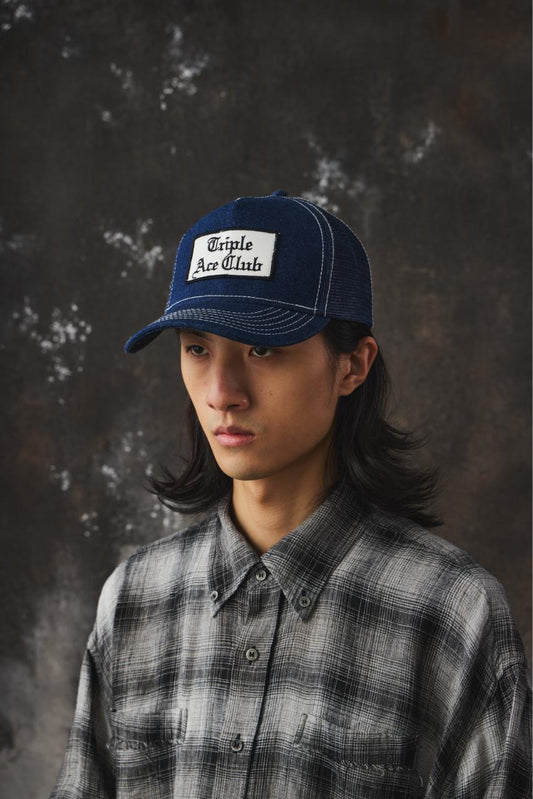 Triple Ace Club Denim Embroidered Patch Trucker Cap 牛仔貼布刺繡卡車帽