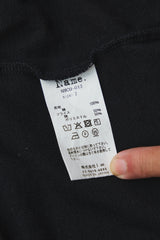 Name Indian Cotton Kanoko Big Polo Shirt Black 日本時尚品牌 黑色棉質鹿子織開襟短袖 紅白條紋下擺