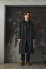 Barbour OS Wax Burghley Jacket 寬版油布長版大衣 全新