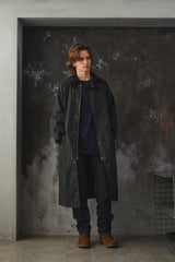 Barbour OS Wax Burghley Jacket 寬版油布長版大衣 全新