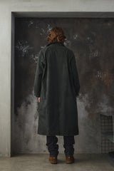 Barbour OS Wax Burghley Jacket 寬版油布長版大衣 全新