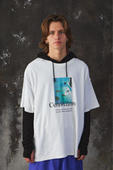 ISNESS MUSIC - Coastlines T-SHIRT with cassette tape 日本設計師品牌 白色專輯封面寬鬆短T