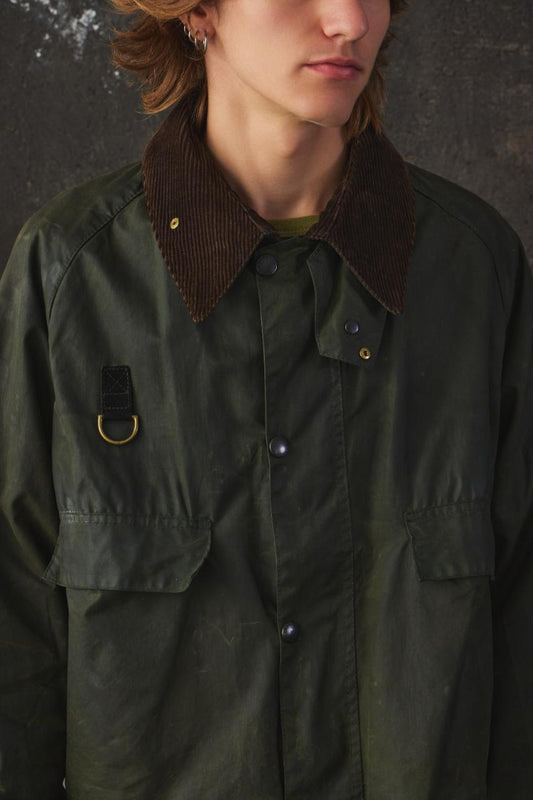 Barbour Spey Wax Jacket - Dark Olive 短版油蠟布夾克 深色