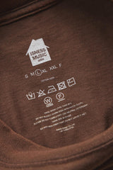 ISNESS MUSIC House Flocky T-shirt 日本設計師品牌 咖啡色植絨印花寬鬆短T