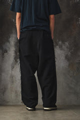 Needles - Raw Edge Trouser W/L Herringbone - Black 羊毛混紡抽鬚邊長褲