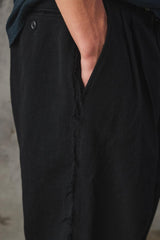 Needles - Raw Edge Trouser W/L Herringbone - Black 羊毛混紡抽鬚邊長褲