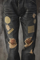 Number (N)ine AW04 "Give Peace a Chance" Patchwork Distressed Denim 宮下貴裕 破壞貼布牛仔褲