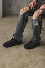Marsell Pallottola Pomice Reversed Leather Derby Shoes 意大利工匠品牌 黑色麂皮密集綁帶德比鞋
