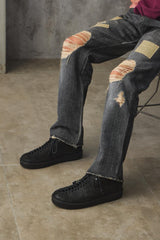 Marsell Pallottola Pomice Reversed Leather Derby Shoes 意大利工匠品牌 黑色麂皮密集綁帶德比鞋