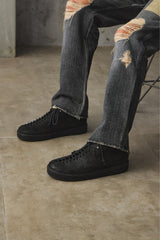 Marsell Pallottola Pomice Reversed Leather Derby Shoes 意大利工匠品牌 黑色麂皮密集綁帶德比鞋