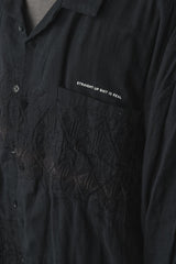 TIGHTBOOTH PRODUCTION DIAMOND ROLL-UP SHIRT 日本滑板品牌 黑色棉質菱格紋刺繡捲袖襯衫