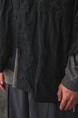 TIGHTBOOTH PRODUCTION DIAMOND ROLL-UP SHIRT 日本滑板品牌 黑色棉質菱格紋刺繡捲袖襯衫