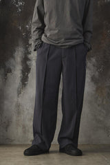 Student Apathy TUCK Slacks 日本潮流品牌 刺繡光澤感打摺西裝長褲