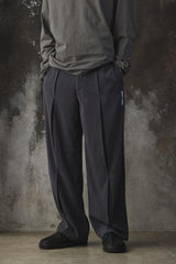 Student Apathy TUCK Slacks 日本潮流品牌 刺繡光澤感打摺西裝長褲