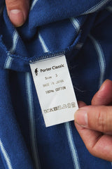 Porter Classic - CLASSIC BORDER MOCK NECK LONG SLEEVE SHIRT - BLUE