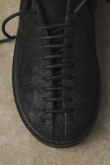 Marsell Pallottola Pomice Reversed Leather Derby Shoes 意大利工匠品牌 黑色麂皮密集綁帶德比鞋