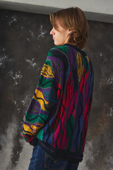 1990’s Vintage Coogi 3D Knit Crewneck Sweater澳洲古著 萬花筒色立體編織圓領針織毛衣 澳洲製